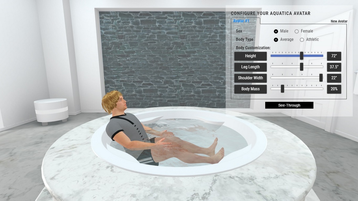 Allegra Built in Bathtub 3D Body Position